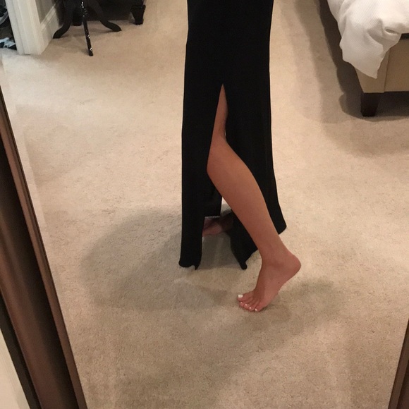 👗 Long black light dress size Small NEW WITH TAGS - Picture 5 of 8